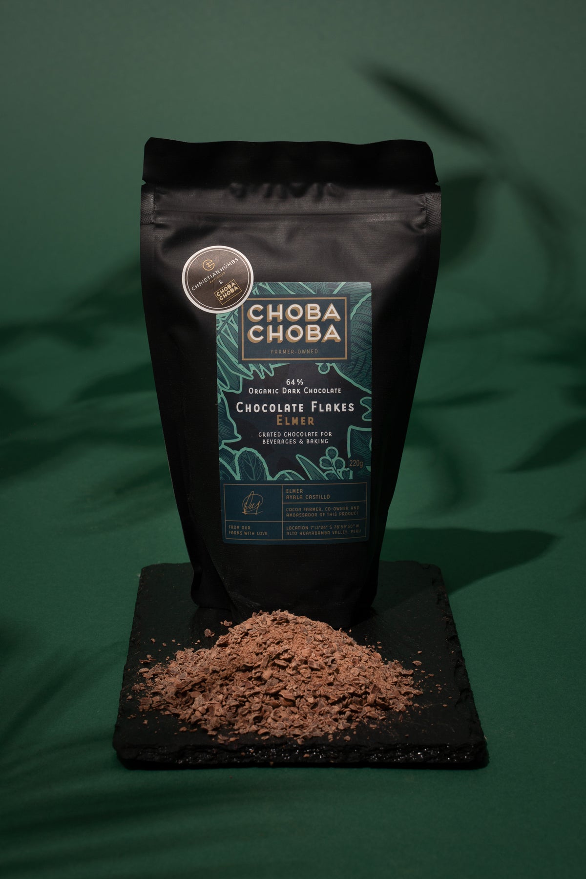 Choco Flakes Elmer Dark 64% Bio